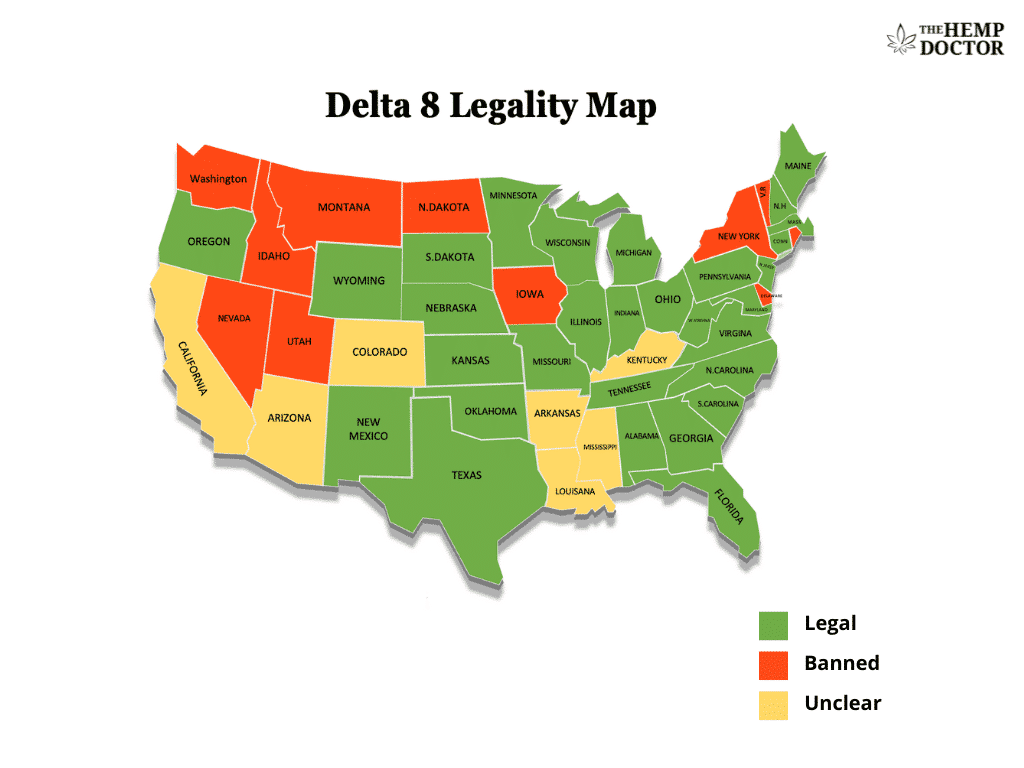 Delta 8 Legality Map
