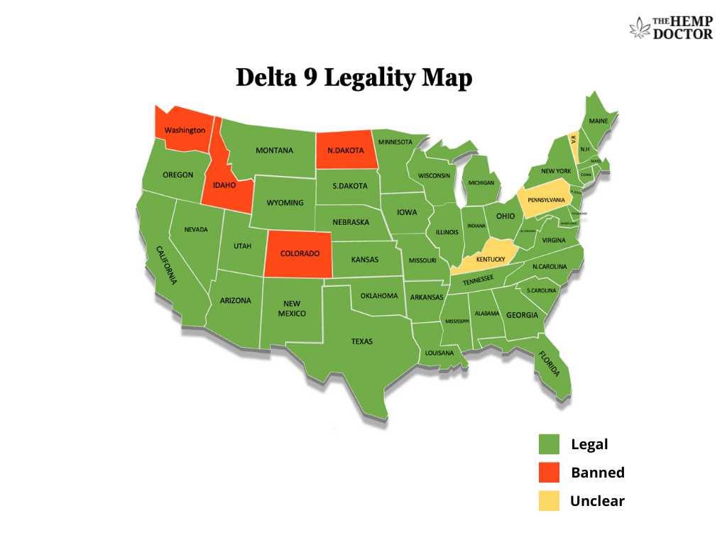Delta 9 Legality Map