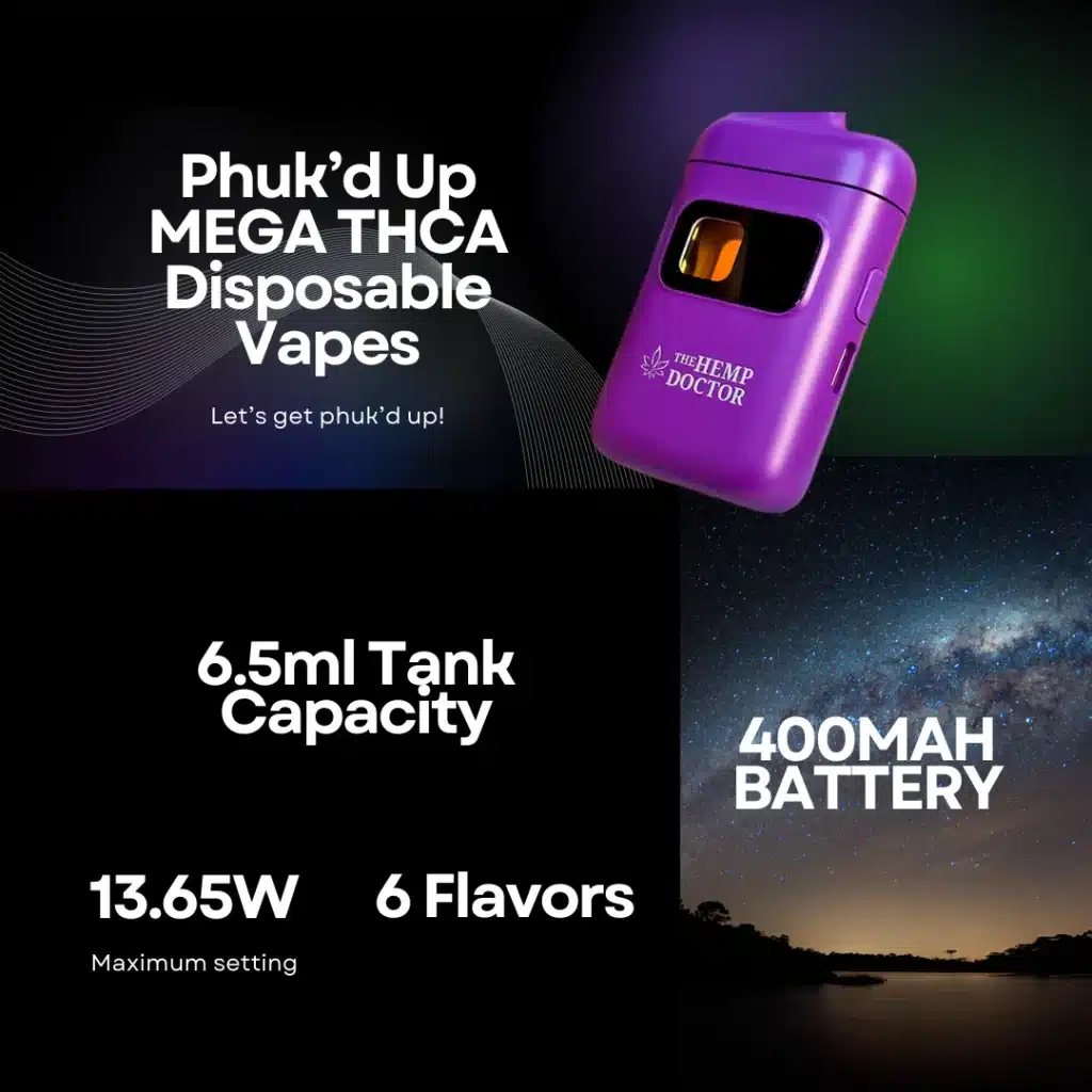 Phuk’d Up 6.5G MEGA THCA Disposable Vapes Product Feature